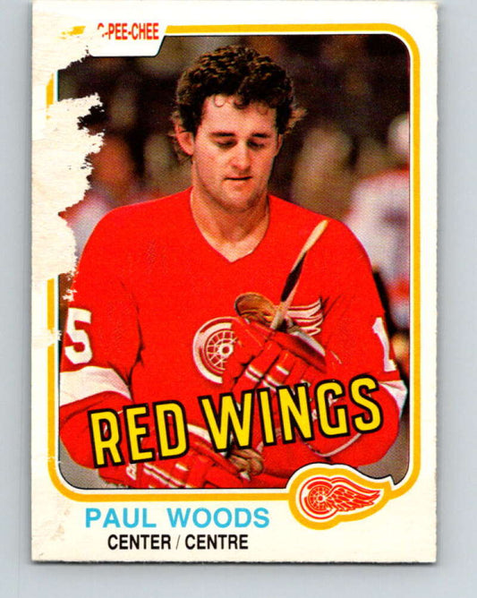 1981-82 O-Pee-Chee #104 Paul Woods  Detroit Red Wings  V30207