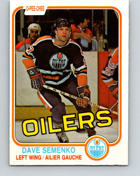 1981-82 O-Pee-Chee #121 Dave Semenko  Edmonton Oilers  V30287