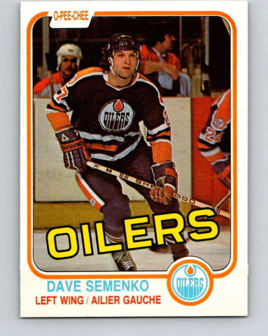 1981-82 O-Pee-Chee #121 Dave Semenko  Edmonton Oilers  V30288