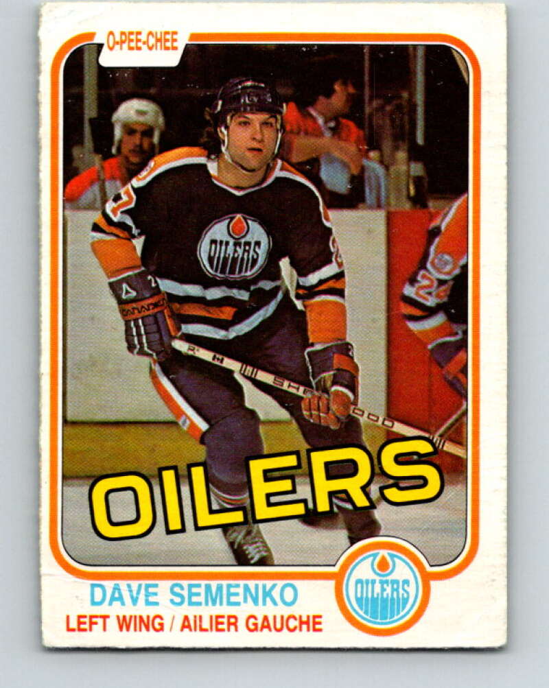 1981-82 O-Pee-Chee #121 Dave Semenko  Edmonton Oilers  V30293