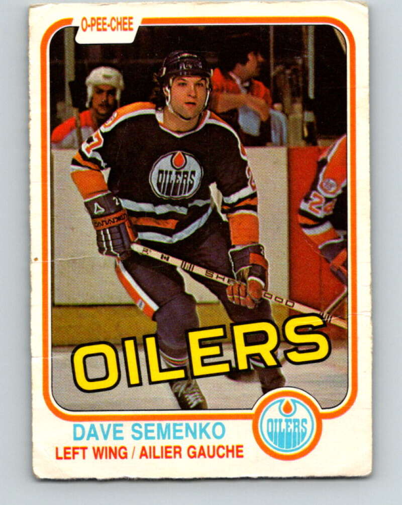 1981-82 O-Pee-Chee #121 Dave Semenko  Edmonton Oilers  V30294