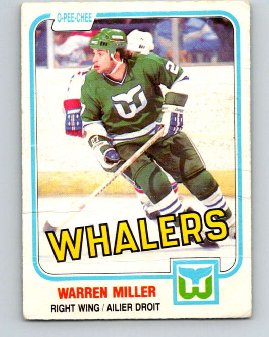 1981-82 O-Pee-Chee #130 Warren Miller  RC Rookie Hartford Whalers  V30354