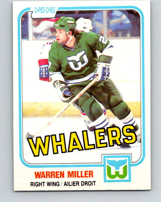 1981-82 O-Pee-Chee #130 Warren Miller  RC Rookie Hartford Whalers  V30355