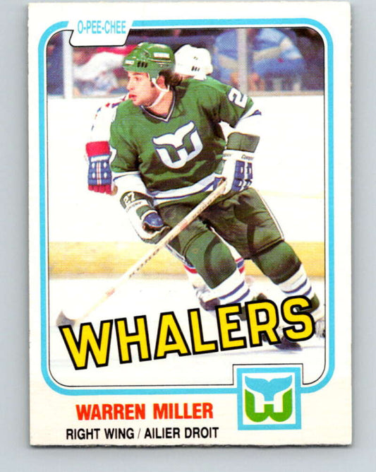 1981-82 O-Pee-Chee #130 Warren Miller  RC Rookie Hartford Whalers  V30356