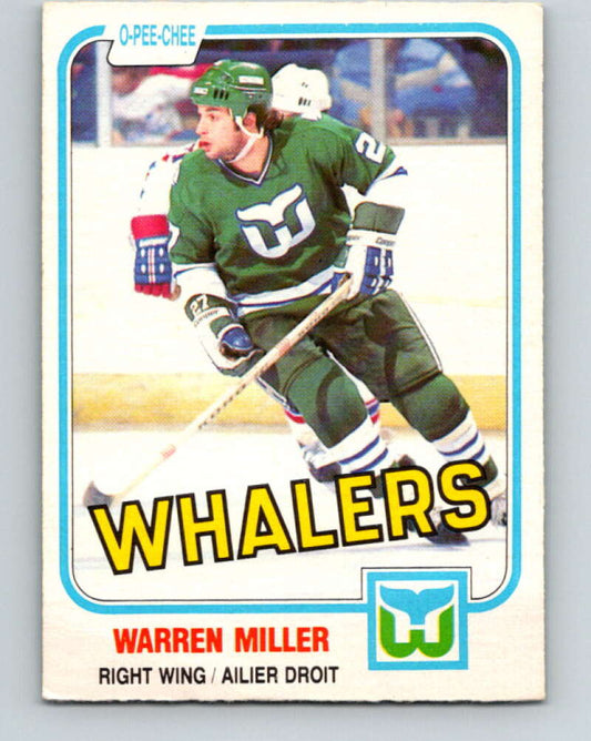 1981-82 O-Pee-Chee #130 Warren Miller  RC Rookie Hartford Whalers  V30358