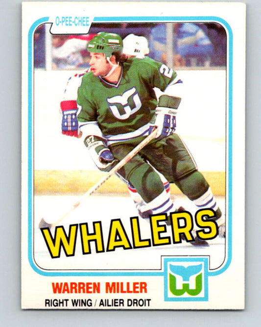 1981-82 O-Pee-Chee #130 Warren Miller  RC Rookie Hartford Whalers  V30359