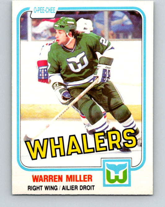 1981-82 O-Pee-Chee #130 Warren Miller  RC Rookie Hartford Whalers  V30360