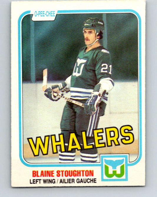 1981-82 O-Pee-Chee #132 Blaine Stoughton  Hartford Whalers  V30374