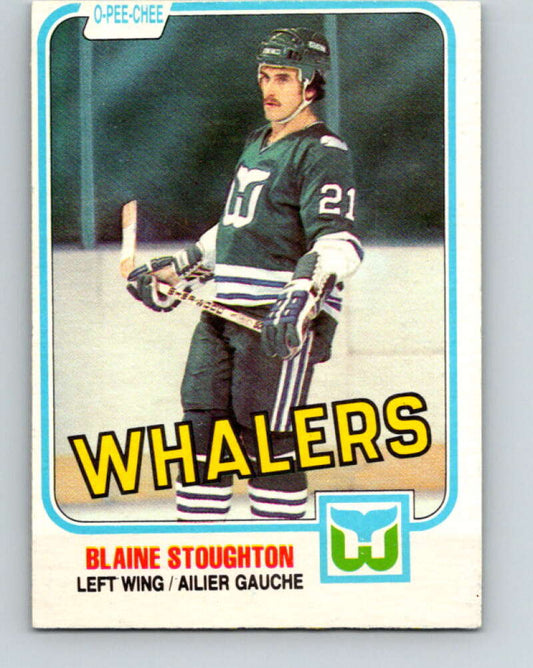 1981-82 O-Pee-Chee #132 Blaine Stoughton  Hartford Whalers  V30376