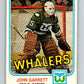 1981-82 O-Pee-Chee #137 John Garrett  Hartford Whalers  V30405