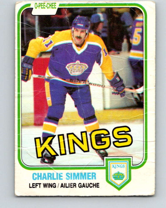 1981-82 O-Pee-Chee #142 Charlie Simmer  Los Angeles Kings  V30449