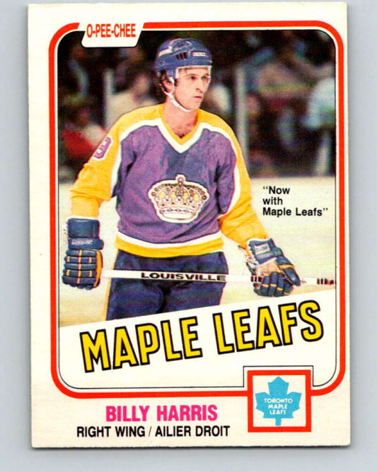 1981-82 O-Pee-Chee #144 Billy Harris  Toronto Maple Leafs  V30467