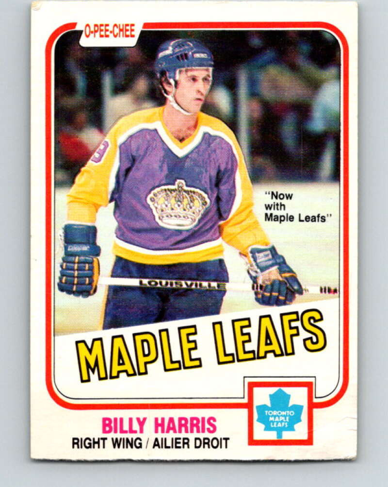 1981-82 O-Pee-Chee #144 Billy Harris  Toronto Maple Leafs  V30474