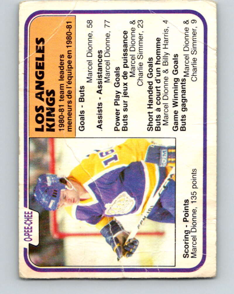 1981-82 O-Pee-Chee #156 Marcel Dionne TL  Los Angeles Kings  V30566