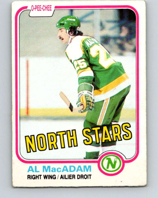 1981-82 O-Pee-Chee #163 Al MacAdam  Minnesota North Stars  V30615