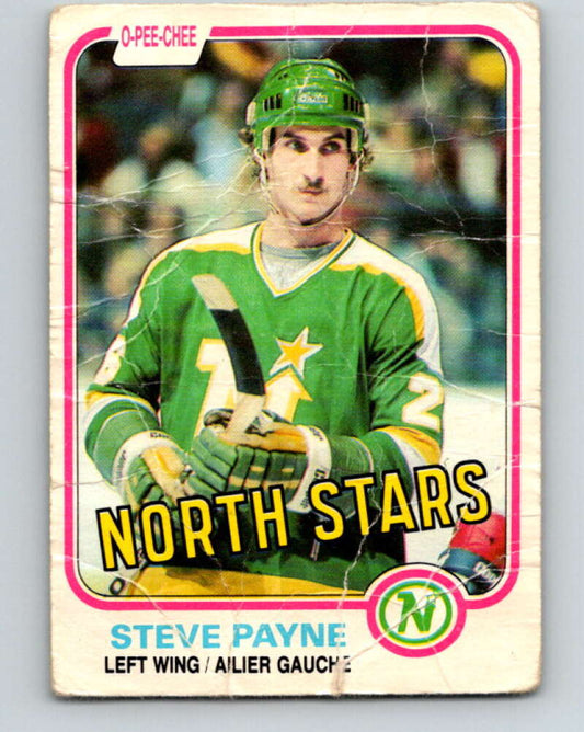 1981-82 O-Pee-Chee #166 Steve Payne  Minnesota North Stars  V30637