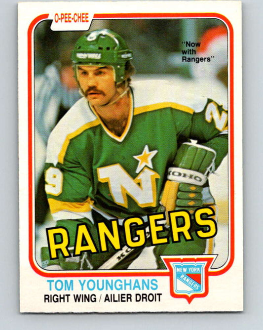 1981-82 O-Pee-Chee #173 Tom Younghans  New York Rangers  V30691