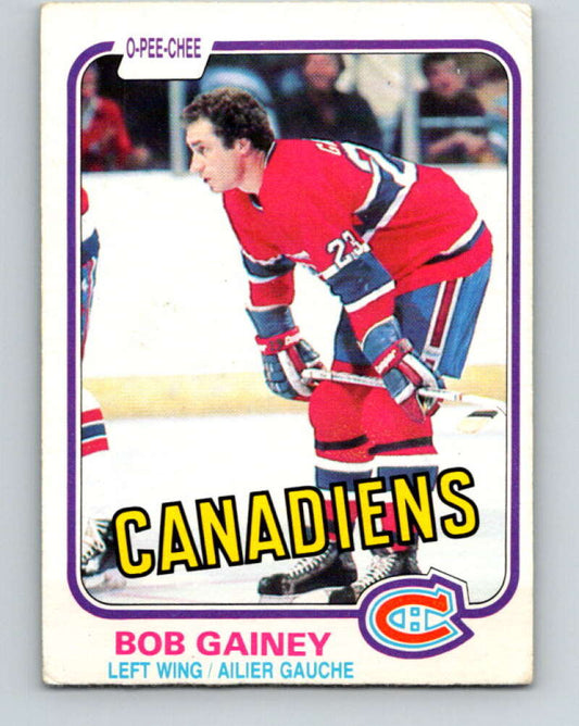 1981-82 O-Pee-Chee #176 Bob Gainey  Montreal Canadiens  V30709