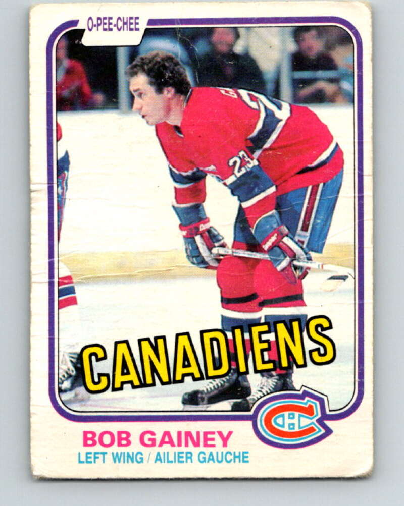 1981-82 O-Pee-Chee #176 Bob Gainey  Montreal Canadiens  V30710