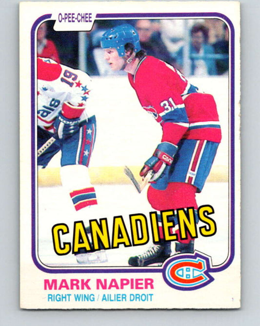 1981-82 O-Pee-Chee #178 Mark Napier  Montreal Canadiens  V30722