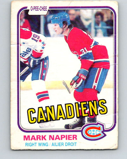 1981-82 O-Pee-Chee #178 Mark Napier  Montreal Canadiens  V30728