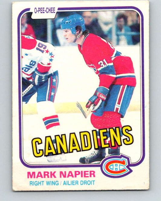 1981-82 O-Pee-Chee #178 Mark Napier  Montreal Canadiens  V30731