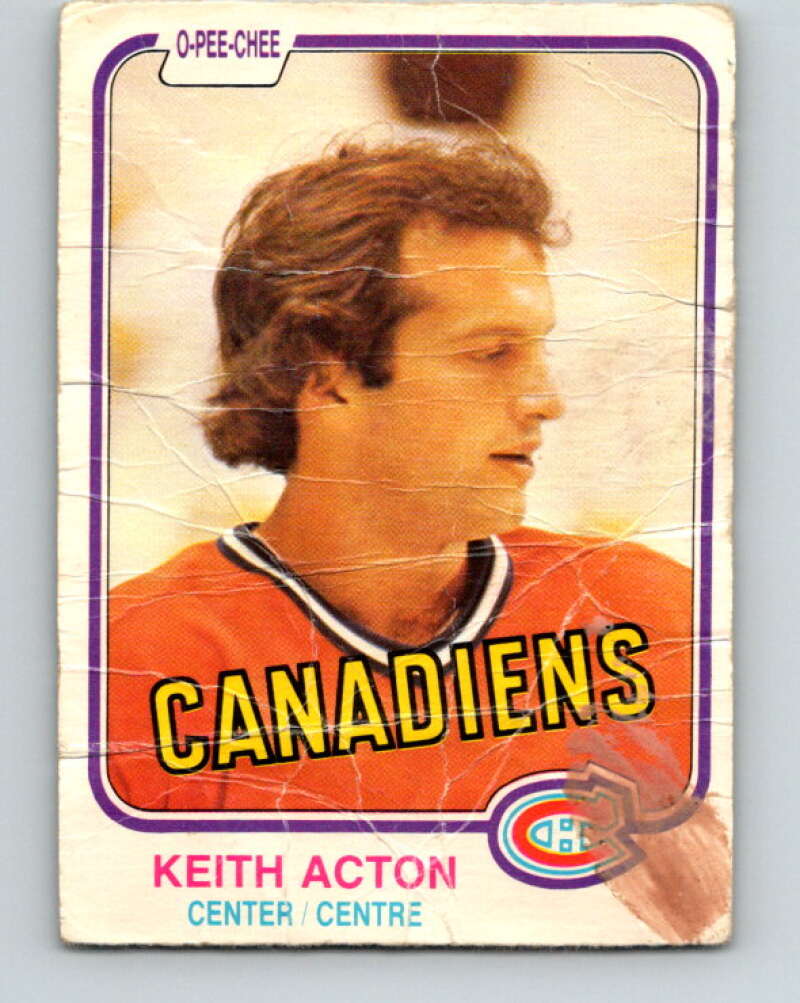 1981-82 O-Pee-Chee #181 Keith Acton  RC Rookie Montreal Canadiens  V30744