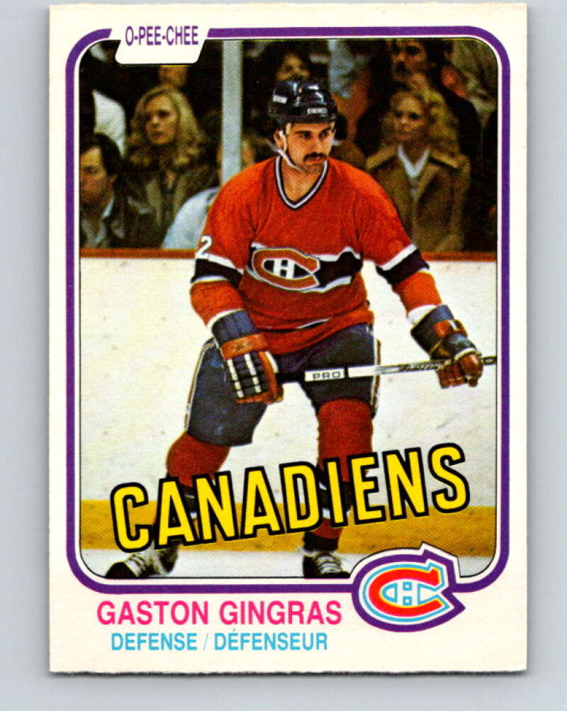 1981-82 O-Pee-Chee #182 Gaston Gingras  Montreal Canadiens  V30752