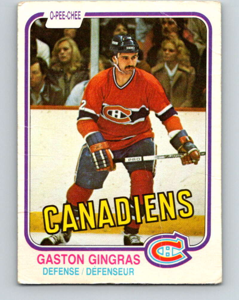 1981-82 O-Pee-Chee #182 Gaston Gingras  Montreal Canadiens  V30753