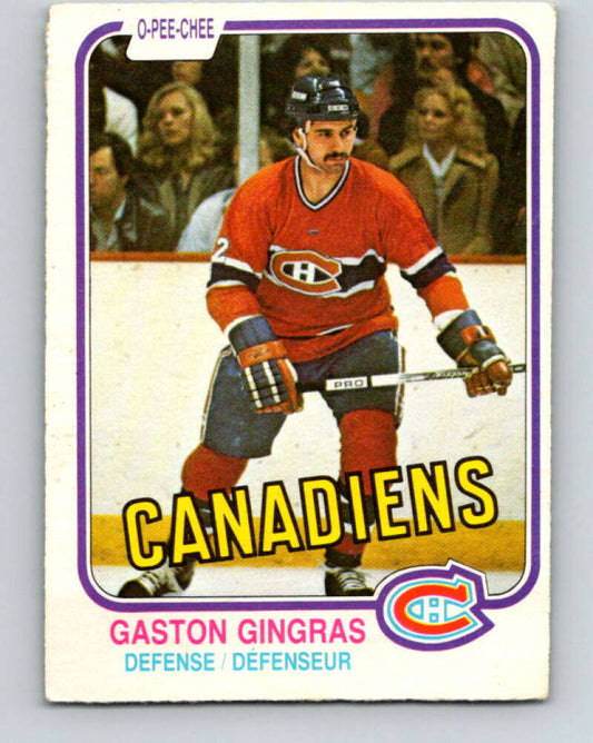 1981-82 O-Pee-Chee #182 Gaston Gingras  Montreal Canadiens  V30754