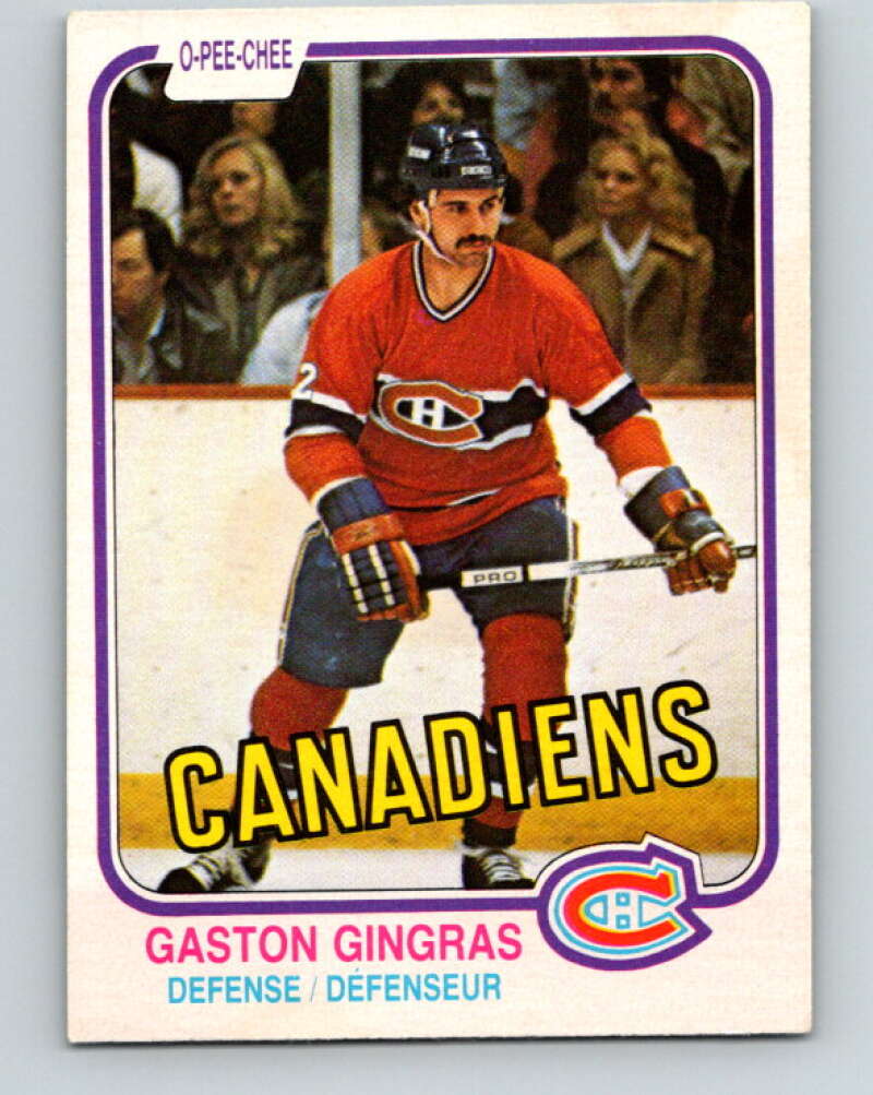 1981-82 O-Pee-Chee #182 Gaston Gingras  Montreal Canadiens  V30756