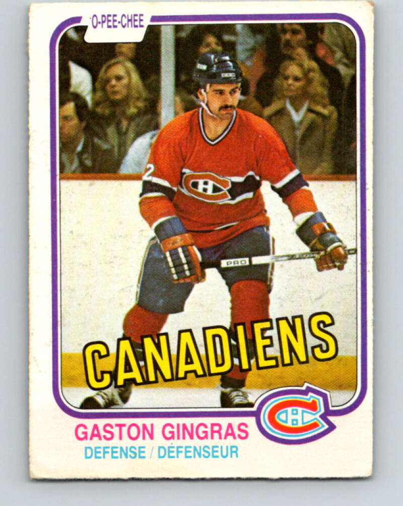 1981-82 O-Pee-Chee #182 Gaston Gingras  Montreal Canadiens  V30757