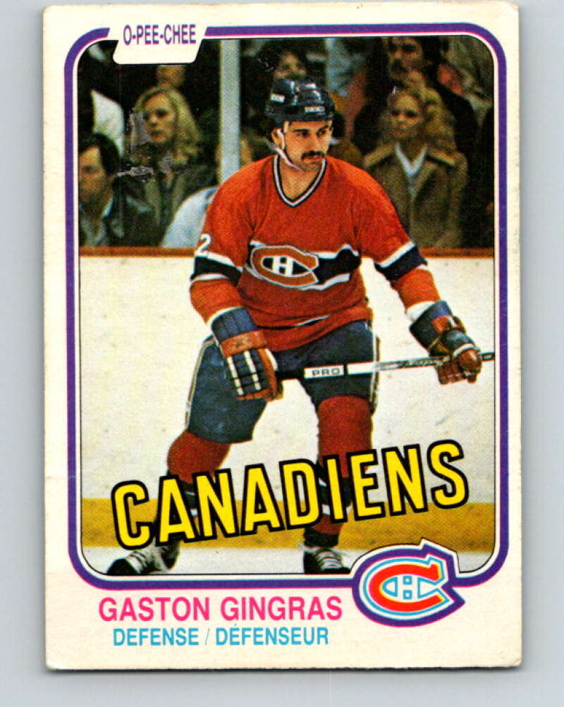 1981-82 O-Pee-Chee #182 Gaston Gingras  Montreal Canadiens  V30758