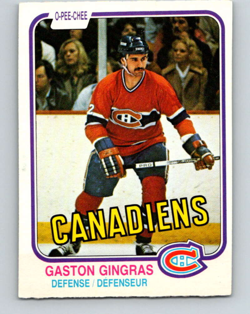 1981-82 O-Pee-Chee #182 Gaston Gingras  Montreal Canadiens  V30760