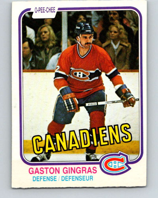 1981-82 O-Pee-Chee #182 Gaston Gingras  Montreal Canadiens  V30760