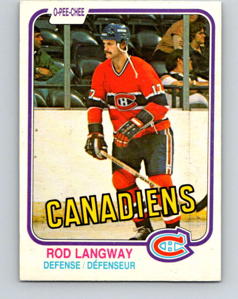 1981-82 O-Pee-Chee #186 Rod Langway  Montreal Canadiens  V30792