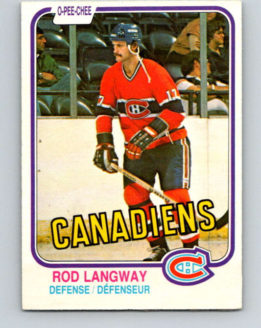 1981-82 O-Pee-Chee #186 Rod Langway  Montreal Canadiens  V30793