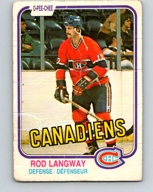 1981-82 O-Pee-Chee #186 Rod Langway  Montreal Canadiens  V30794