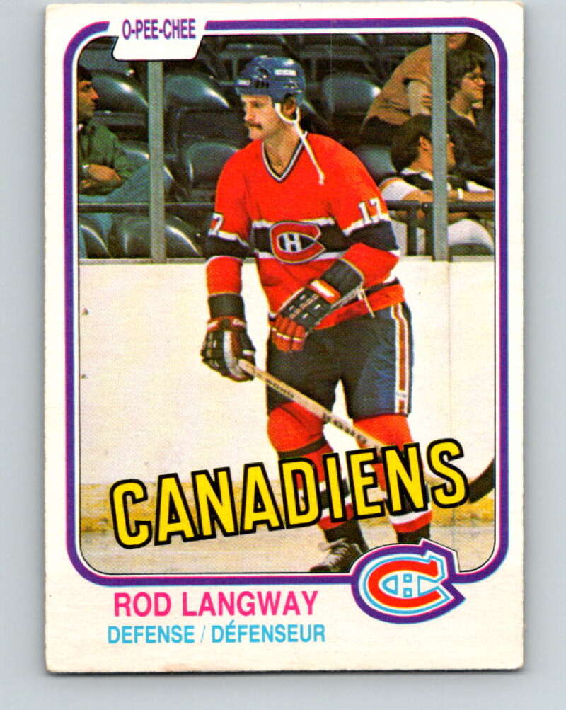 1981-82 O-Pee-Chee #186 Rod Langway  Montreal Canadiens  V30795