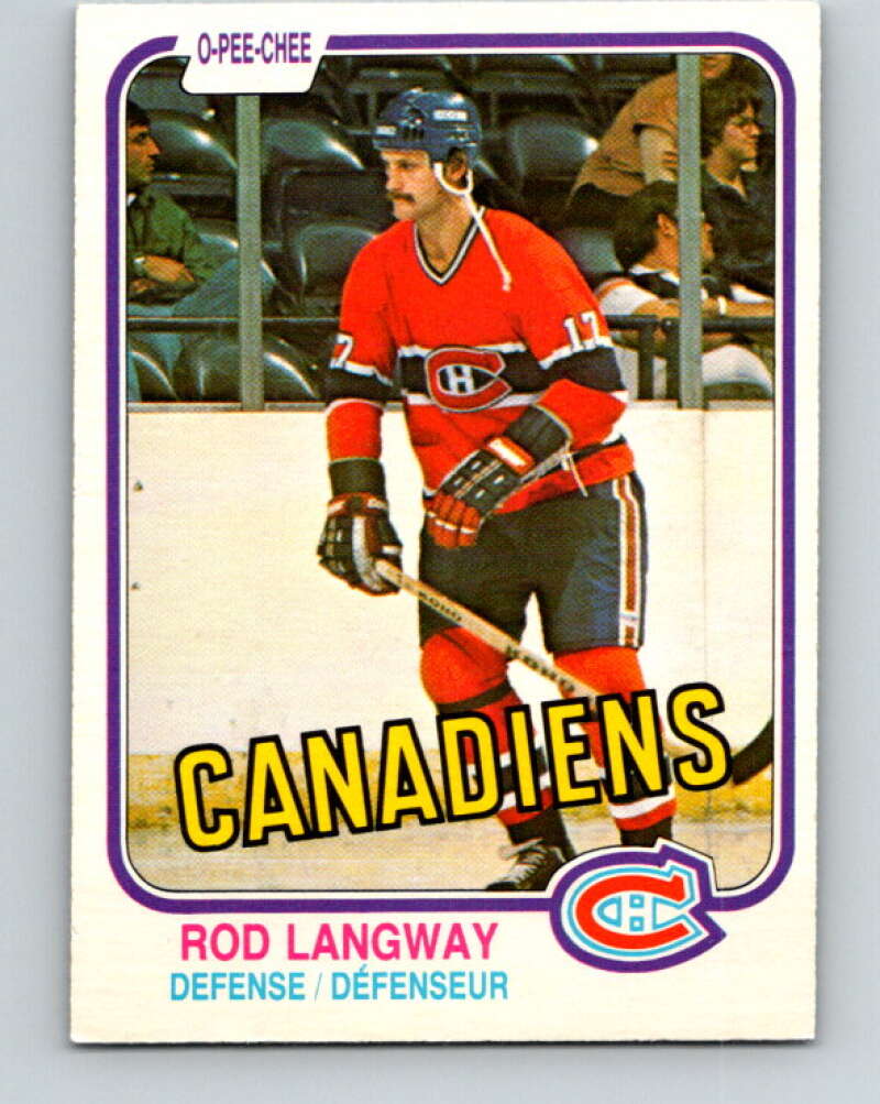 1981-82 O-Pee-Chee #186 Rod Langway  Montreal Canadiens  V30796