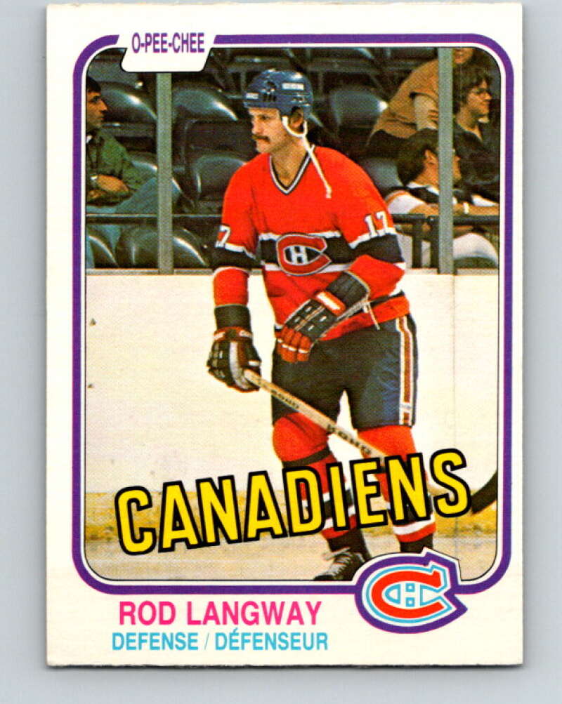 1981-82 O-Pee-Chee #186 Rod Langway  Montreal Canadiens  V30797