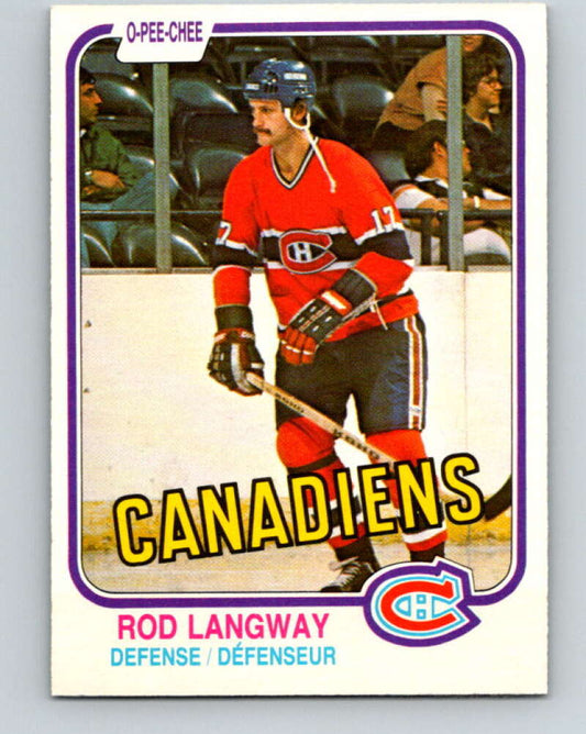 1981-82 O-Pee-Chee #186 Rod Langway  Montreal Canadiens  V30799