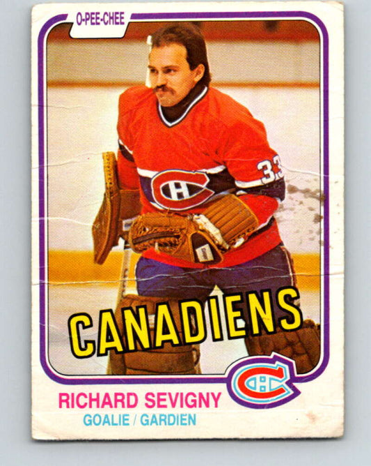 1981-82 O-Pee-Chee #191 Richard Sevigny  Montreal Canadiens  V30834