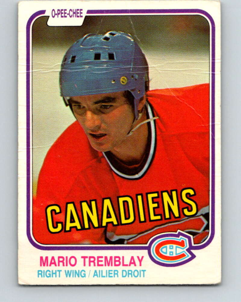 1981-82 O-Pee-Chee #192 Mario Tremblay  Montreal Canadiens  V30838