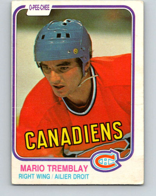 1981-82 O-Pee-Chee #192 Mario Tremblay  Montreal Canadiens  V30839