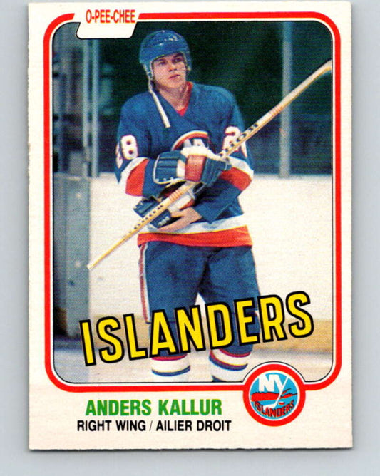 1981-82 O-Pee-Chee #204 Anders Kallur  New York Islanders  V30929