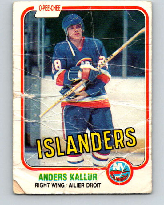 1981-82 O-Pee-Chee #204 Anders Kallur  New York Islanders  V30930