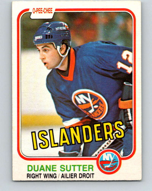 1981-82 O-Pee-Chee #211 Duane Sutter RC Rookie Islanders  V30979