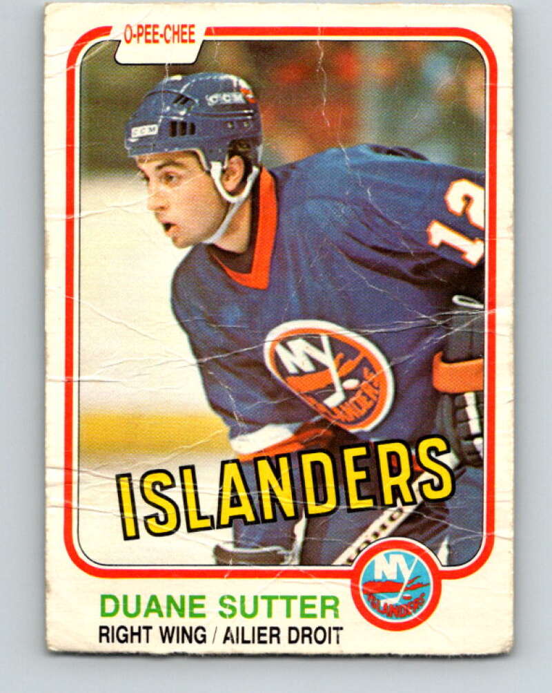 1981-82 O-Pee-Chee #211 Duane Sutter RC Rookie Islanders  V30980