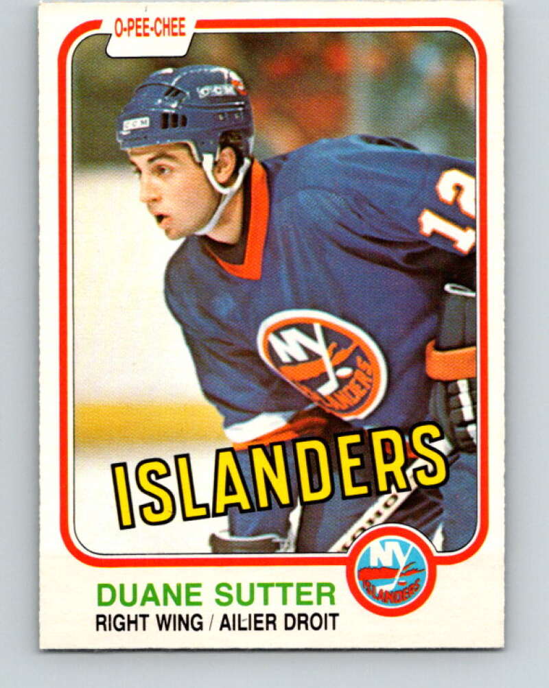 1981-82 O-Pee-Chee #211 Duane Sutter RC Rookie Islanders  V30984